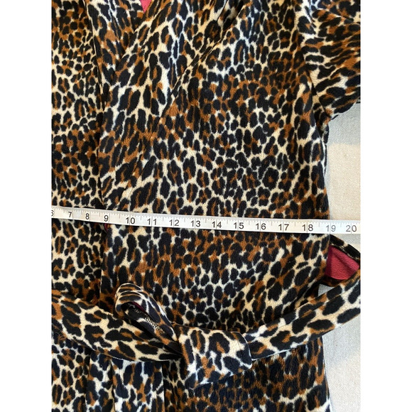 BETSEY JOHNSON Fleece Robe Womens S Small Leopard Print w Belt & Hood Soft Robe - Picture 14 of 16